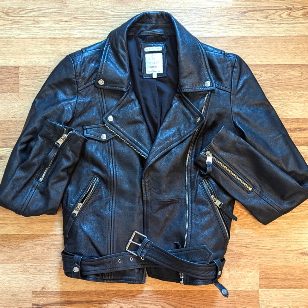 Zara Sm Faux Leather Biker Jacket